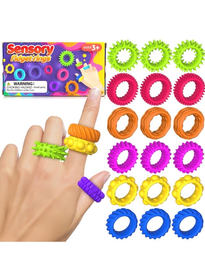 Mordely Fidget Ring Sensory Toys for Kids with Autism - Quiet Anxiety Fidgets for Classroom 12 Pack - Image 1